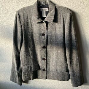 Brownstone Studio New York Black & White Herringbone Tweed Vintage Jacket wmns 8